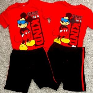 Twin boys brand new MickeyT-shirt and mesh shorts